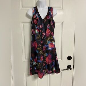D5- CINNAMON Black Floral *ALTERED Sheath Dress